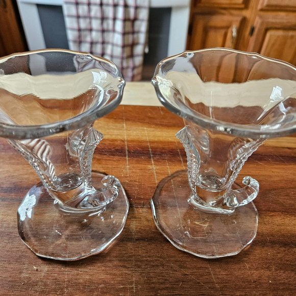 vintage duncan miller first love cornucopia candleholders 1935-1955 - Picture 1 of 7